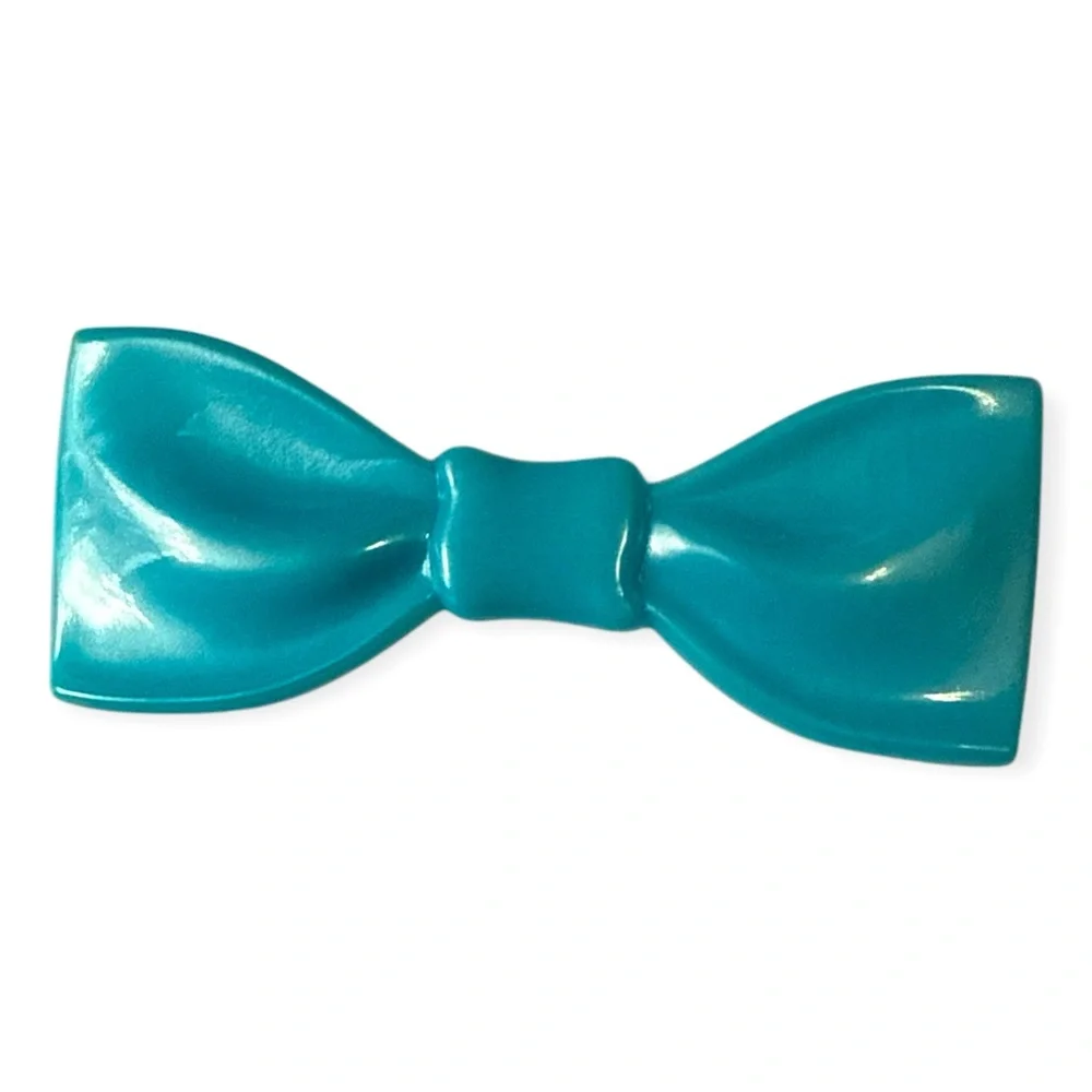 Vintage Mod Baby Blue French Bow Barrette, Hair Clip, Made in France, Deadstock‎
